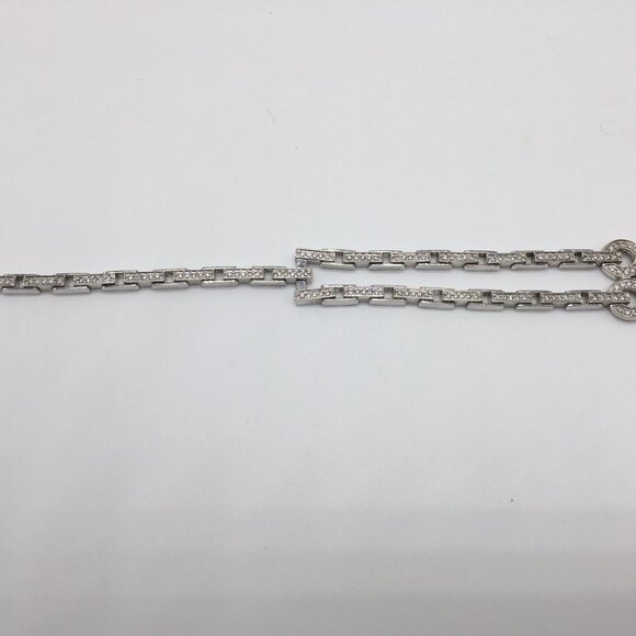 Diamond 14K White Gold Bracelet styled after rare Cartier Agrafe bracelet - Picture 6 of 8